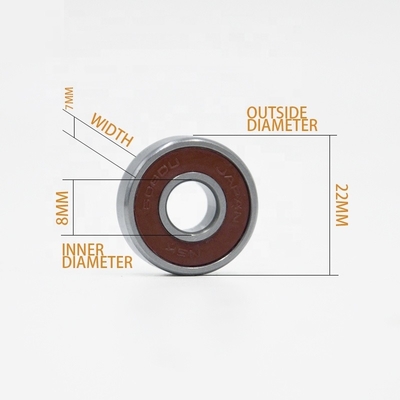 Μικροσκοπικό ρουλεμάν 608DDUCM 8*22*7mm Χρωμικό χάλυβα βαθύ ρουλεμάν 608-2RS
